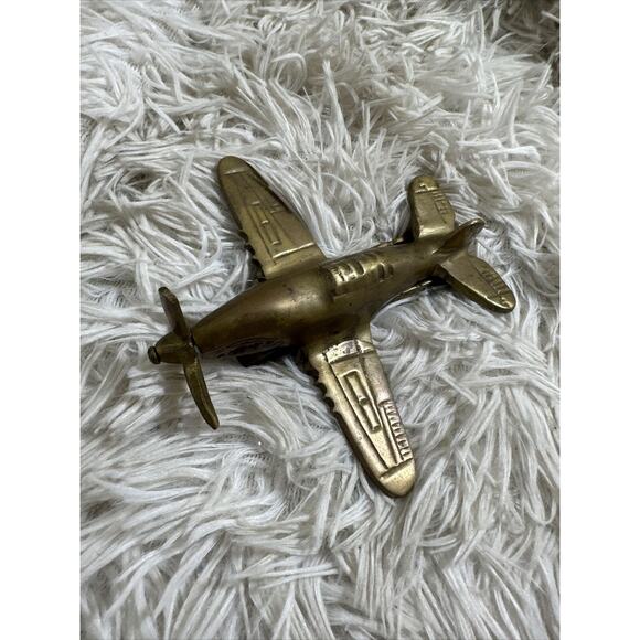 WWII Fighter Propeller Solid Brass Plane WORKING PROPELLER Paperweight Desk - Picture 2 of 6